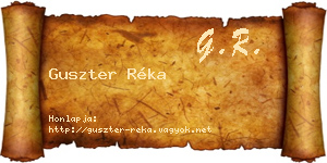 Guszter Réka névjegykártya